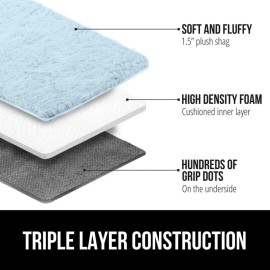 Gorilla Grip Light Blue Ultra Soft Faux Fur Area Rug 9 x 6 Ft Rug