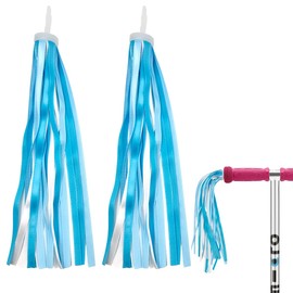 MIETONG 1 Pair Bicycle Handlebar Streamers - Kids Bike Streamers Childrens Colorful Bicycle Handlebar Grips Tassel Ribbons, Scooter Tassels For Girls Boys Bicycle Scooter Accessories, Blue