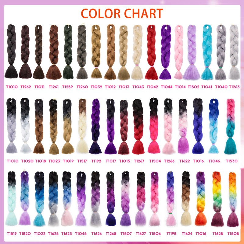 Silk-co Jumbo Braid Synthetic Hair 24" Hair Braiding Extensions Premium