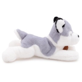 Toyland® 25cm (10") Loki The Husky Soft Toy - Lying Down Plush Dog - Suitable From Birth