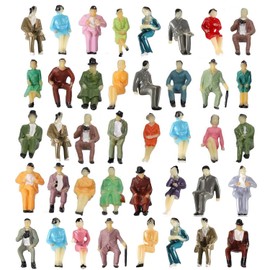VICDUEKG Pack of 40 Mini Model Railway Figures People Figures Painted Seated People Various Poses Miniature People Track H0 Figures 1:87