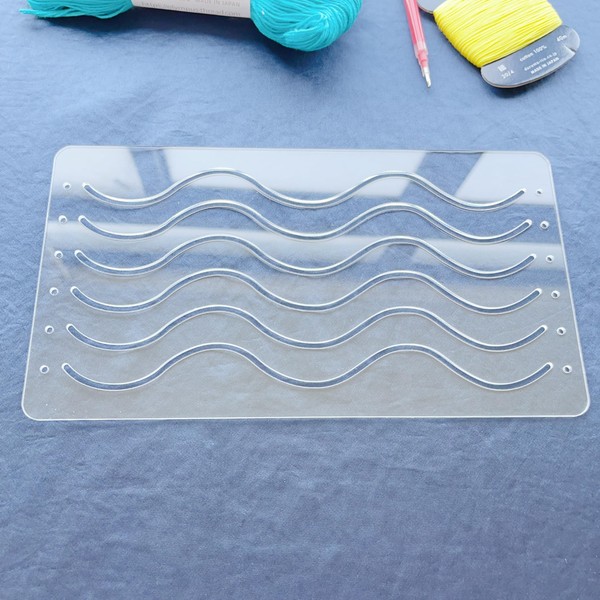 Acrylic Sashiko Stencil, Wavy Pattern for Hand Quilting and Embroidery