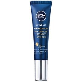 NIVEA MEN Anti-Ageing Eye Care (1 x 15 ml), Moisturising Eye Care with Hyaluronic Acid, Anti-Wrinkles and Wrinkles for Men