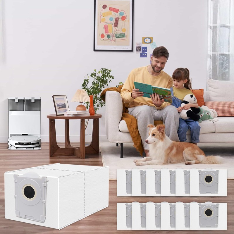 12 Pack Dust Bags Compatible with ECOVACS DEEBOT X9S/X9 PRO/X8