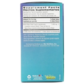Bio Nutrition Maca Negro Gelatinizado, Salt Free, 60 Veggie Capsules (Pack of 1)