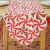 Christmas Table Runner Candy Cane Swirl Lollipops Red Table Decoration