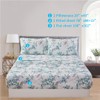 JSD White Blue Floral Printed Sheet Set King Size, 4
