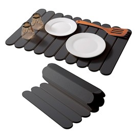 24"×16" Grey Stone Dish Drying Mats for Kitchen Counter, Large Quick Dry Collapsible Eco-Friendly Super Absorbent Diatomaceous Earth Heat-resistant Mat for Dishes Bottles Cups, Match Any Countertop