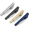 MOZETO Tie Clips for Men, Black Gold Blue Silver Tie