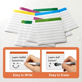 Sticky Notes 4x4 with Ruled Lined,Dry Erase Magnetic Sheets,Small Magnetic Stickers,24 Pieces,Work for Fine Markers on Fridge or Whiteboard