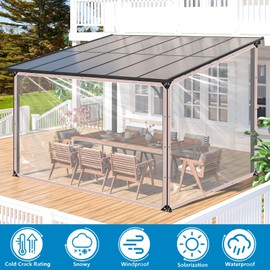 Welacymet Clear Vinyl Tarp 6x6ft,10 Mil UV Resistant Waterproof Cover