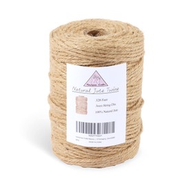 Handyman Crafts Natural Jute Twine Rope (1.5mm/2mm/3mm/6mm) Durable String for Handmde Crafts,Gardening Applications,Home Gardening,Cat Scratching Post,Gift Packaging... (3mm*328ft)