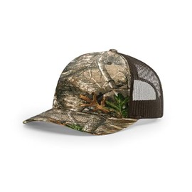 Joe's USA Richardson 112 Trucker Hat - 5 Panel Premium Adjustable Hats for Men-OSFM-Real-Tree Edge/Brown