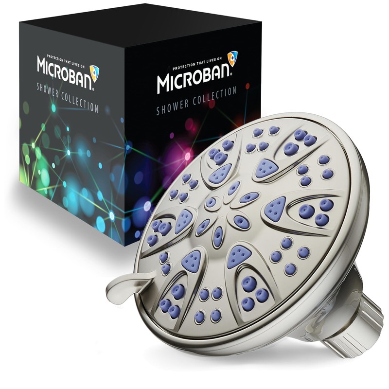 AquaDance Antimicrobial – Anti-Clog High-Pressure 6-Setting Shower Head with Microban