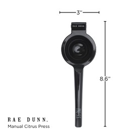 Rae Dunn Manual Citrus Press Juicer – Metal Lemon Juicer and Citrus Squeezer – Handheld Juicer for Lemons, Limes, Tangerines and More (Black)