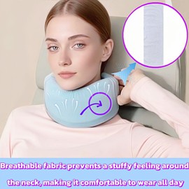 LJHYSD Soft Neck Brace Cervical Collar Cover - 2 Pcs Neck Support Brace Cover for Sleeping & Neck Pain, Breathable Blue, Comfortable for Women & Men