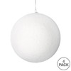 Vickerman 6" Christmas Ornament Flocked Ball, White Flocked Finish, Shatterproof