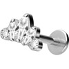 PIERCINGLINE Titanium Labret with Internal Thread Titanium Attachment Crystal Lotus