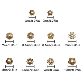 WELANE Flower Bead Caps, 200 PCS Gold Hollow Filigree Bead for Jewelry Making Supplies (About 10mm, Bulk)