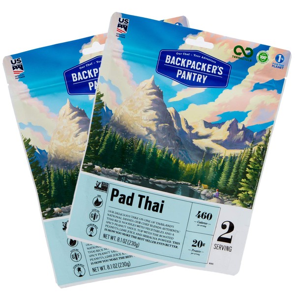 Backpacker's Pantry Pad Thai - Freeze Dried Backpacking & Camping Food - Emergency Food - 23 Grams of Protein, Vegan, Gluten Free - 1 Count
