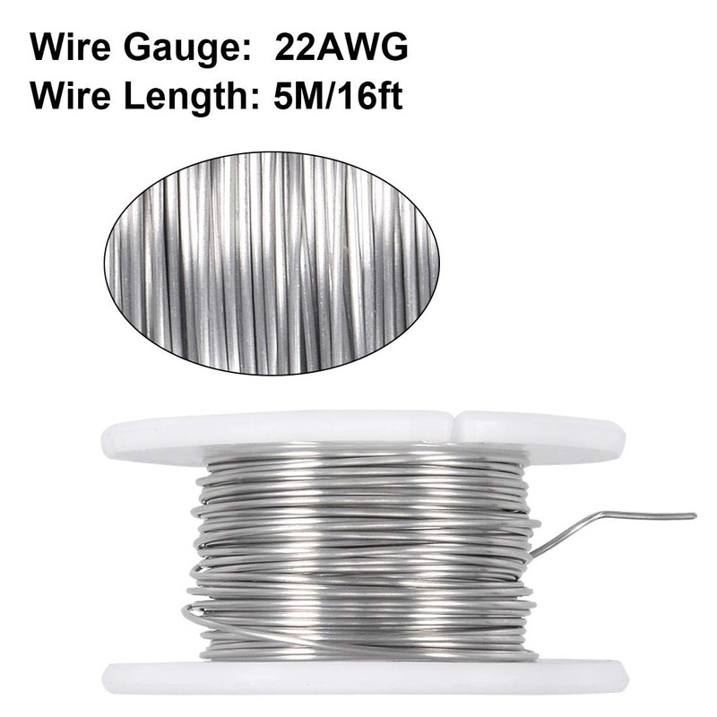 TOP-VIGOR 0.6mm 22AWG Heating Resistor Wire, 5M Wrapping Nichrome Resistance