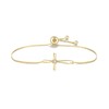 GAVU 14K Gold Plated 925 Sterling Silver Zirconia Cross Bracelet