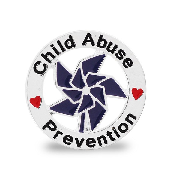 Fundraising For A Cause | Child Abuse Prevention Awareness Pins – Pinwheel Lapel Pins for Child Abuse/Neglect Prevention Fundraising, Awareness, and Gift-Giving, Plata, chapado en plata