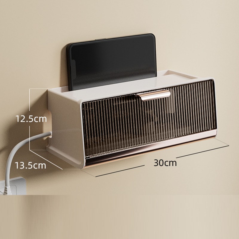 Wall Mounted WIFI Router Storage Box Great Capacity Power Strip