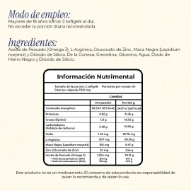 Maca Negra Arginina Zinc Omega Softgels Maklen Sabor