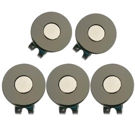 Adhere Golf Marker Golf Clip Golf Cap Without Ball Marker (Bright Black, 5 Pieces)