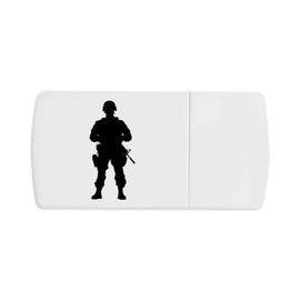 'Silhouette of a Soldier' Pill Box with Tablet Splitter (PI00032934)
