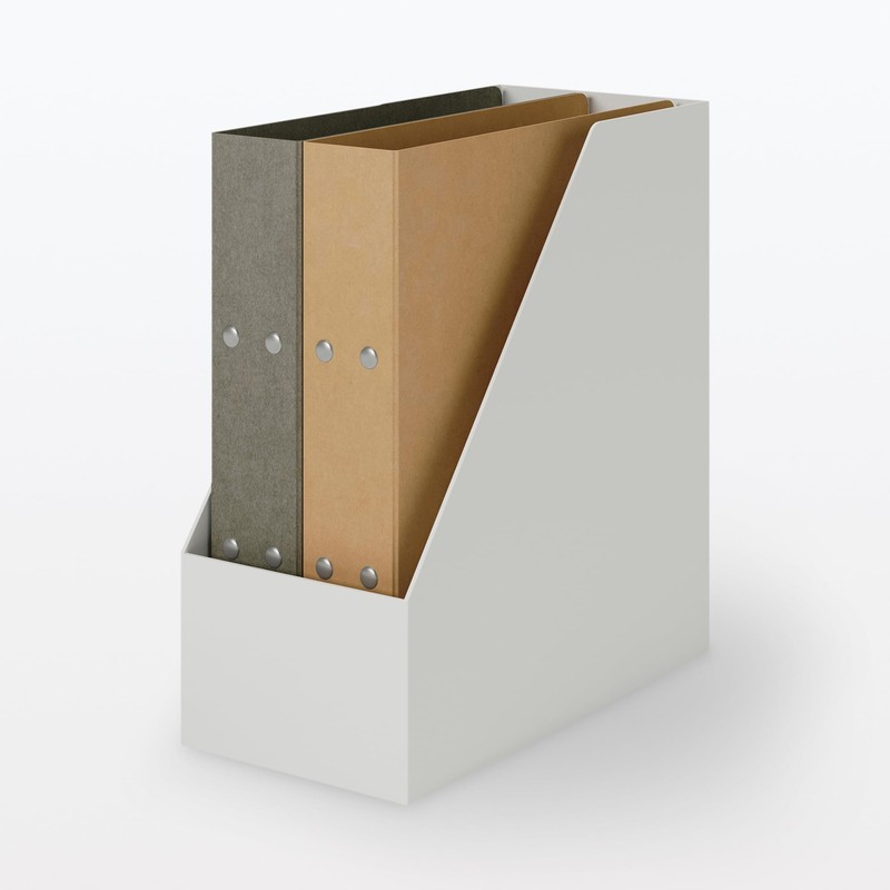 MUJI 83904357 Stand File Box with Recycled Polypropylene, Wide, White
