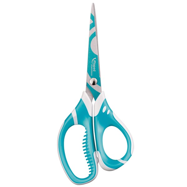 Maped Zenoa Sensitiv Scissors with Asymmetrical Soft Handles, 6 Inches, Assorted Colors (595010)