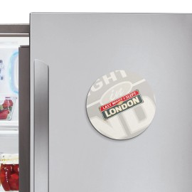 Unbranded London Retro Travel Tin Sign | 4'' X 4'' Round Decorative Magnet