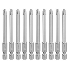 HARFINGTON 10pcs #2 Phillips Screwdriver Bit PH2 1/4" Hex Shank 3" (75mm) Long Magnetic S2 Steel Industrial Grade Screw Driver Bit Cross Head Electric Drill Bits 0.197" (5mm) Rod