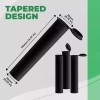 Kopperko 116mm Plastic Pop Top Tubes - Child Resistant, Black,