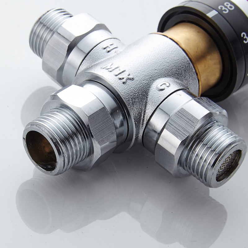 Gangang Tempcontrol G1/2 Solar Energy Brass Thermostatic Water Mixing Valve(Thermostatic