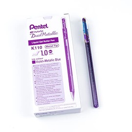 Hybrid Dual Metallic Gel Rollerball - Violet/Blue (Pack of 12)