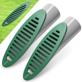 Anglekai 4 Inch Angled Slope Drainage Pipe, 2PCS Angled Drainage Grate Yard Drain Emitter for Pump Discharge/Downspout Extensions (2, Green)