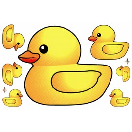 1 Sheet 270 mm x 180 mm Yellow Duck Rubber Duck Sticker Motorsport Motocross Car Scooter Tuning Sticker Weatherproof Model Making