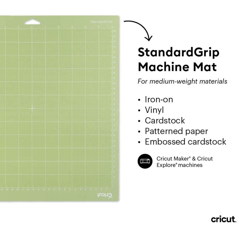 Cricut StandardGrip Machine Mats 12in x 24in, Reusable Cutting Mats