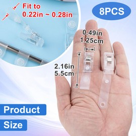 HINZIC 8pcs Plastic Garden Flag Clips Anti-Wind Flag Stoppers Small Flag Pole Holder for Outside Yard Accessories Valentines Wedding Decoration - Clear