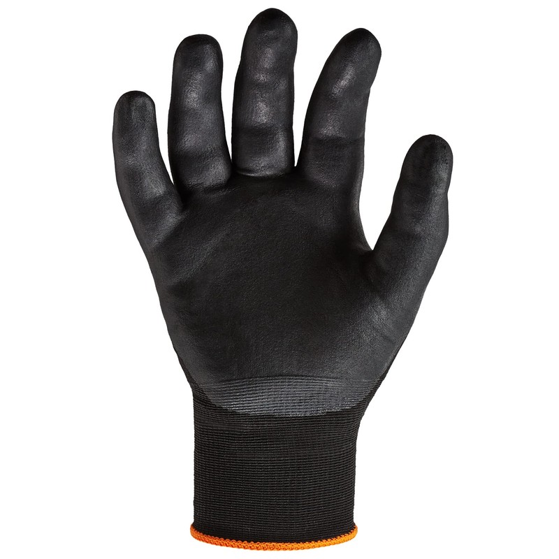 Nitrile Coated Work Gloves, High Dexterity, Ergodyne ProFlex 7001, Small,Black