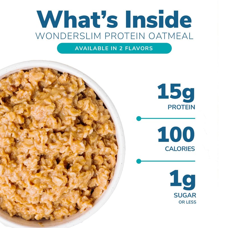 Wonderslim Instant Protein Oatmeal, Apple & Cinnamon, Gluten Free, Low