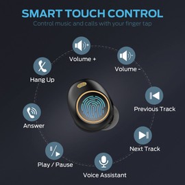 Monster Wireless Earbuds, Achieve 300 AirLinks Headphones Touch Control with Bluetooth 5.3 in-Ear Stereo Headphones, USB-C Quick Charge, Bluetooth Earbuds