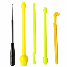 Fishing Hook Remover Set 5pcs, Hook Disgorger Tools, Plastic & Metal Hook Extractor for Angling