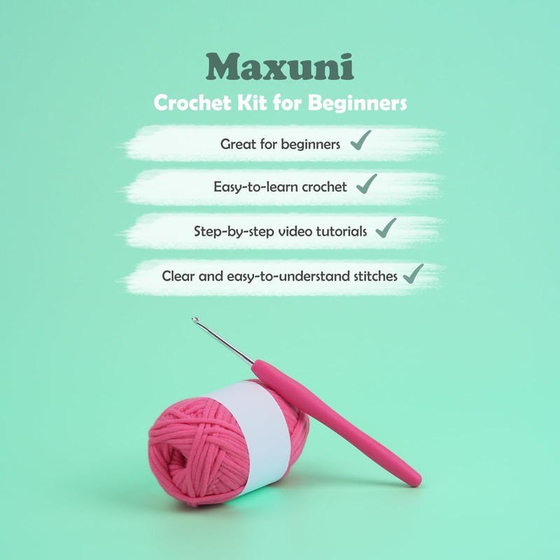 Maxuni Crochet Kit for Beginners, Crochet Kits for Kids and