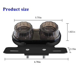 Sidaqi 40W 40-LED Motorcycle Tail Lights DC12V With License Plate Bracket,Integrated Brake/DRL/Turn Signals Tail Lights Replacement for Harly Honda Yamaha Suzuki Kawasaki (Smoked)