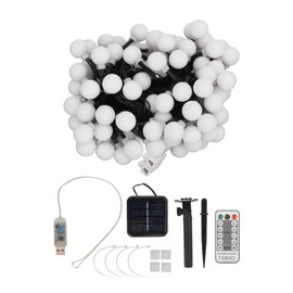 39.4ft LED Colorful Globe Lights with 100 LED Bulbs IP65 Solar Powered 800mah Colorful Globe Lights for Christmas Bedroom Patio Garden