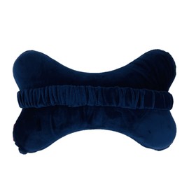 Bookishbunny Dog Bone Shaped Travel Neck Pillows Memory Foam Car Bus Truck Driving Comfort Head Rest Support (Navy)